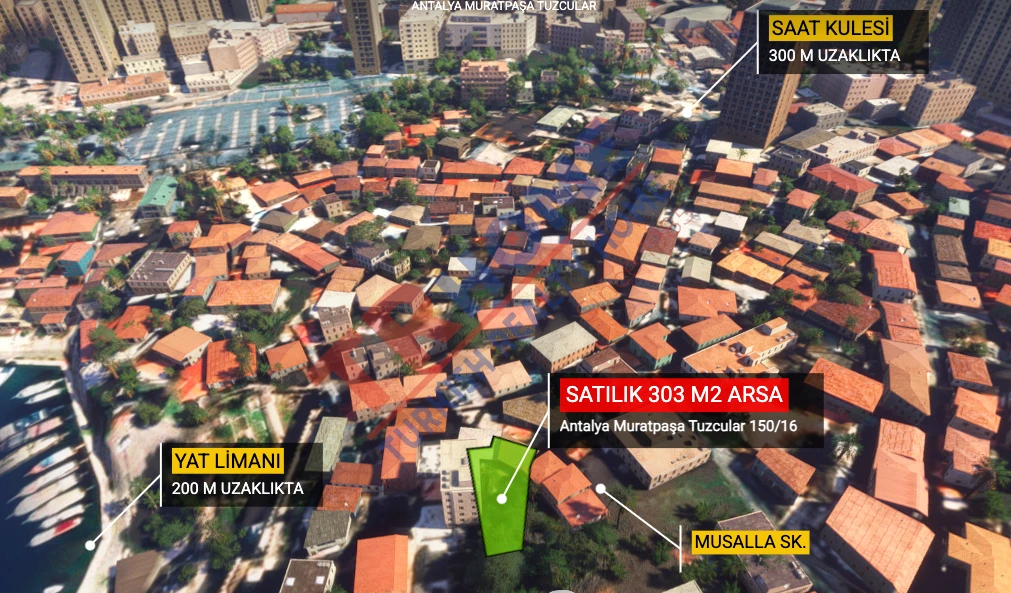 Tarihi Kaleiçinde Tescilli Arsa+ 300m², Butik Otel /Konut /Yatırım Fırsatı